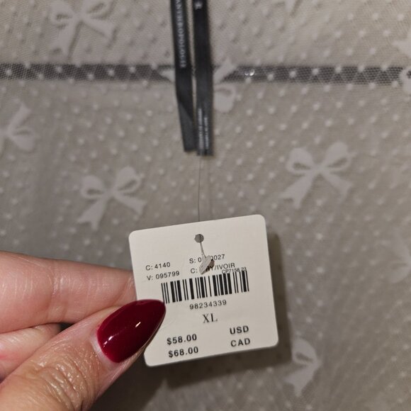 Anthropologie Top Long Sleeve Ivory Lace Sheer Bows XL NWT - Picture 4 of 5